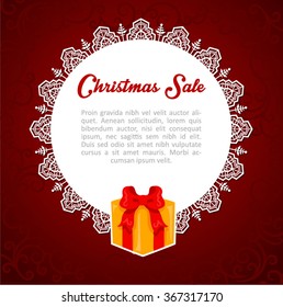 Christmas Globe text with a gift