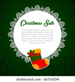Christmas Globe text with a shoe gift