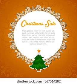 Christmas Globe text with a christmas tree