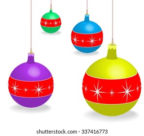 Christmas globe and white background
