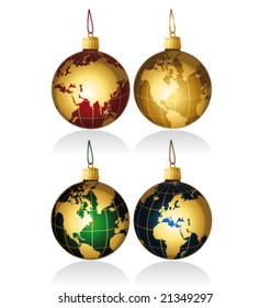 Christmas globes balls vector and isolated
