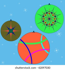 christmas globes collection, vector art illustration