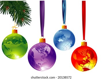 Christmas globes. Vector.