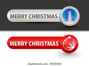 christmas glossy buttons, vector design