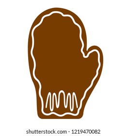 Christmas glove gingerbread cookie. Vector illustration design