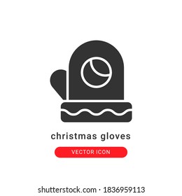 christmas glove icon vector illustration. christmas glove icon glyph design.