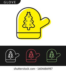 Christmas Glove Rounded Line Icon flat design