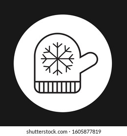 Christmas Glove Rounded Line Icon flat design