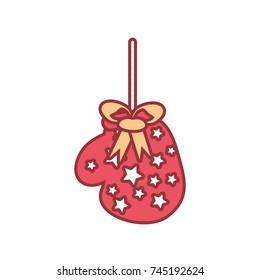 christmas glove vector illustration
