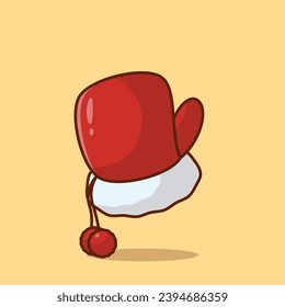 Christmas gloves cartoon vector illustration crhistmas stuff concept icon isolated