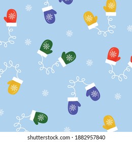 Christmas gloves color pattern vector