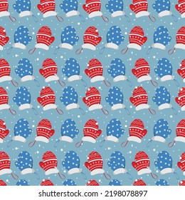 Christmas Gloves Decorations Vector Seamless Pattern Design