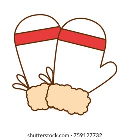 christmas gloves decorative icon