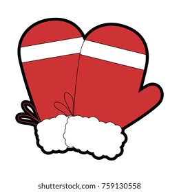 christmas gloves decorative icon