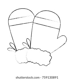 christmas gloves decorative icon