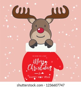 Christmas gloves with deer.