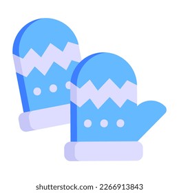 Christmas gloves flat editable icon design 
