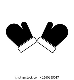 Christmas gloves icon. Christmas, happy new year symbol. vector icon, sign, emblem, pictogram. Flat style for graphic and web design