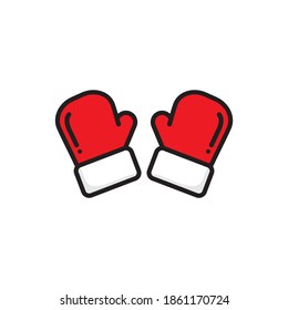 Christmas gloves icon isolated on white background