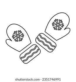 Christmas Gloves Icon In Outline Style