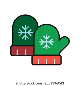 Christmas gloves icon vector basic design simple and modern concept graphic