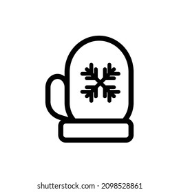 Christmas Gloves Outline Icon. Christmas Gloves Icon