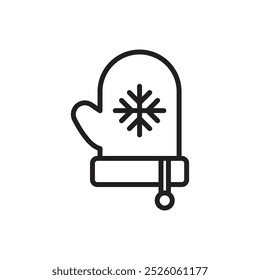 Christmas Gloves Outline Icon Vector Illustration