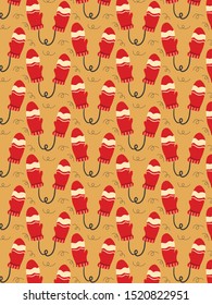 Christmas gloves pattern on dark background