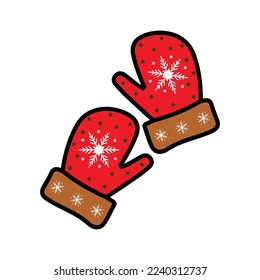 Gráficos vectoriales de guantes de Navidad
