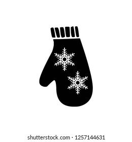 christmas gloves vector icon