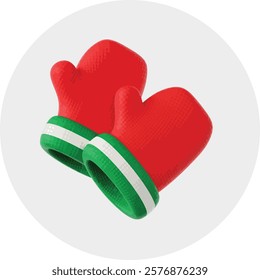 Christmas Gloves Vector Icon - Festive, Warm, Scalable Design for Holiday and Winter Projects