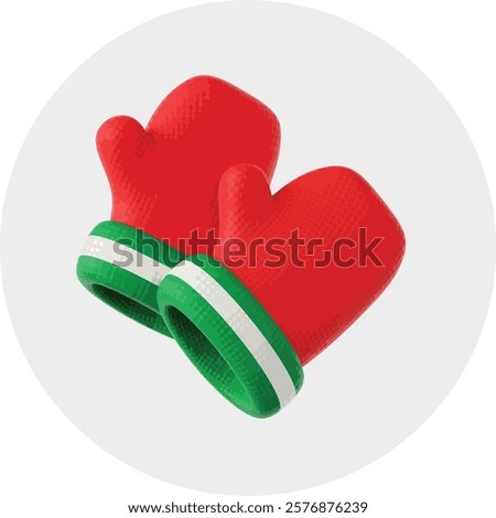 Christmas Gloves Vector Icon - Festive, Warm, Scalable Design for Holiday and Winter Projects