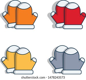 Christmas gloves vector icon graphic element with pop colors. The images is isolate from background and ready to use.