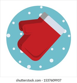 Christmas gloves. Vector illustration style 