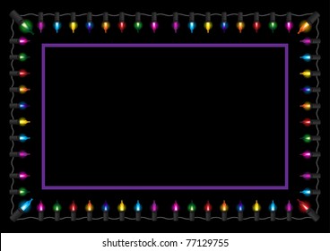 Christmas glow light border vector illustration