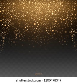 Navidad Efecto de luz brillante. Estrella estalló de chispas. Luces doradas brillantes. Pista de polvo estrella brillante dorada partículas brillantes en fondo transparente. EPS10