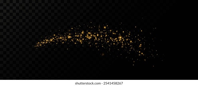 Christmas glowing bokeh. A blur of sparks and golden stars sparkle with a special light. Golden bokeh effect.