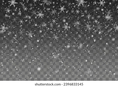 Christmas glowing bokeh confetti light and glitter texture overlay for your design. Festive sparkling gold dust png. Holiday powder dust for cards, invitations, banners, advertising.