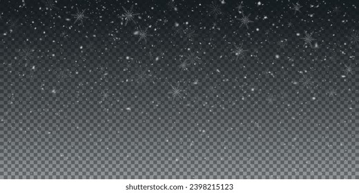 Christmas glowing bokeh confetti light and glitter texture overlay for your design. Festive sparkling gold dust png. Holiday powder dust for cards, invitations, banners, advertising.