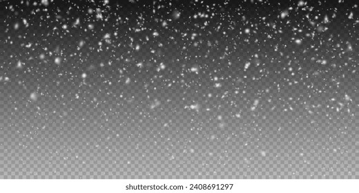 Christmas glowing bokeh confetti light and glitter texture overlay for your design. Festive sparkling gold dust png. Holiday powder dust for cards, invitations, banners, advertising.