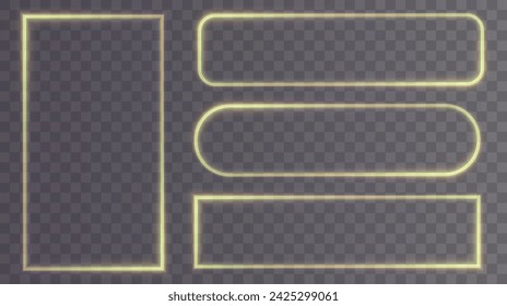 Christmas glowing bokeh confetti light and glitter texture overlay for your design. Festive sparkling gold dust, frame, rectangle png. Festive rectangle, frame, for cards, invitations, banners, advert