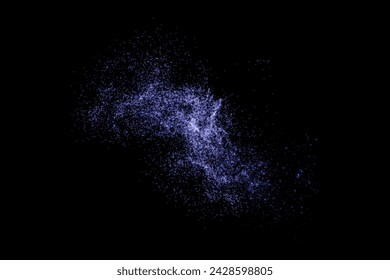 Christmas glowing bokeh confetti light and glitter texture overlay for your design. Festive sparkling blue dust png. Holiday powder dust for cards, invitations, banners, advertising.