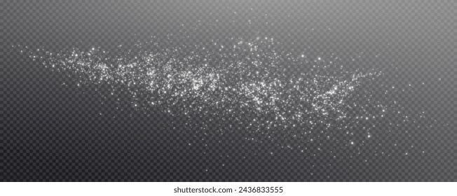 Christmas glowing bokeh confetti light and glitter texture overlay for your design. Frosting effect sugar png, salt and flour for baking, with powder white and isolated on transparent background. 