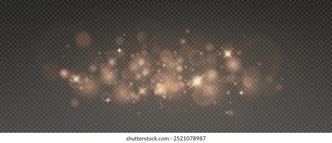 Natal brilhante bokeh confete luz e brilho textura sobreposição para o seu design. Png de pó de ouro brilhante festivo. pó de pó de férias para cartões, convites, banners, publicidade.