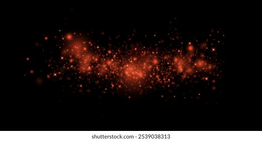 
Christmas glowing bokeh confetti light and overlay for your design. Festive sparkling red dust png. Festive powder for cards, invitations, banners, advertising.