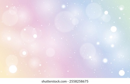 Christmas glowing bokeh confetti light and glitter texture overlay for your design. Festive sparkling light dust. Holiday powder dust for cards, invitations, banners, advertising. Magic light effect