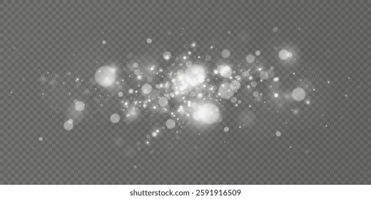 
Christmas glowing bokeh confetti light and glitter texture overlay for your design.  Festive white powder dust for cards, invitations, banners, advertising.