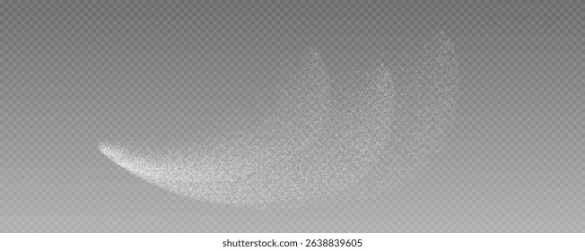 Christmas glowing bokeh confetti light and glitter texture overlay for your design. Frosting effect sugar png, salt and flour for baking, with powder white and isolated on transparent background. 