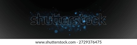 Christmas glowing bokeh confetti light and glitter texture overlay for your design. Festive sparkling blue dust png. Holiday powder dust for cards, invitations, banners, advertising.