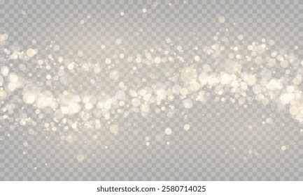 Christmas glowing bokeh confetti and sparkling texture overlays for your design. gold, glitter, confetti, christmas background, vector graphics.